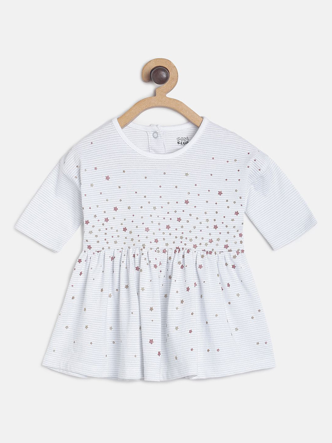 MINI KLUB Girls Grey Striped Dress