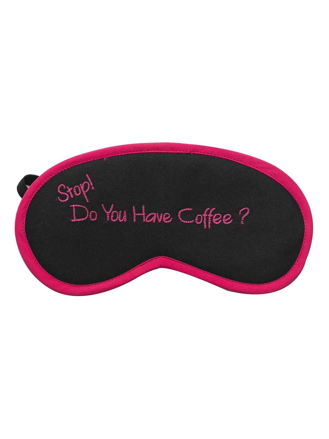 BandBox Unisex Black & Pink Do You Have Coffee Printed Cotton Eye Mask