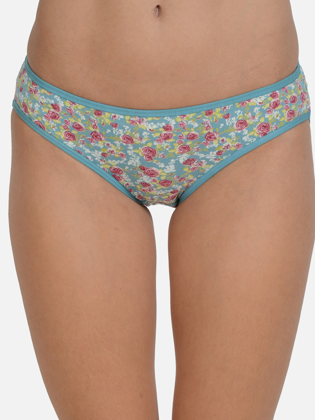 mod & shy Women Blue & Magenta Pink Floral Printed Basic Briefs MU121
