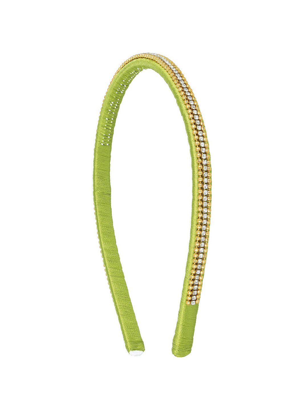 AKSHARA Girls Green & Gold-Toned Embellished Hairband