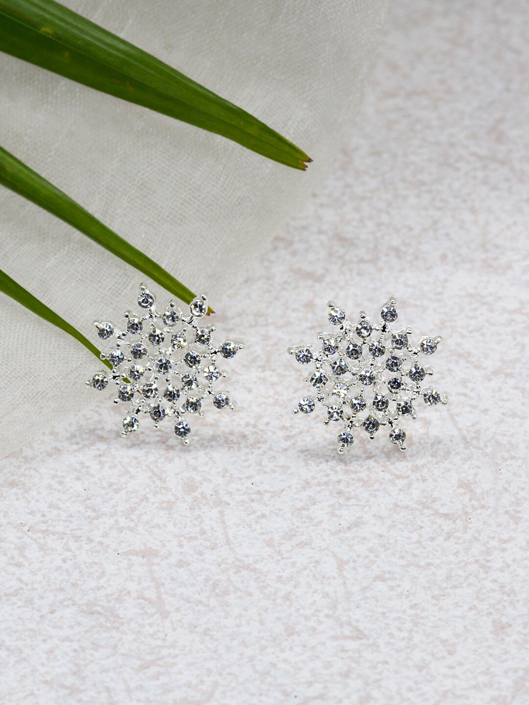 JOKER & WITCH Silver-Toned Classic Studs Earrings