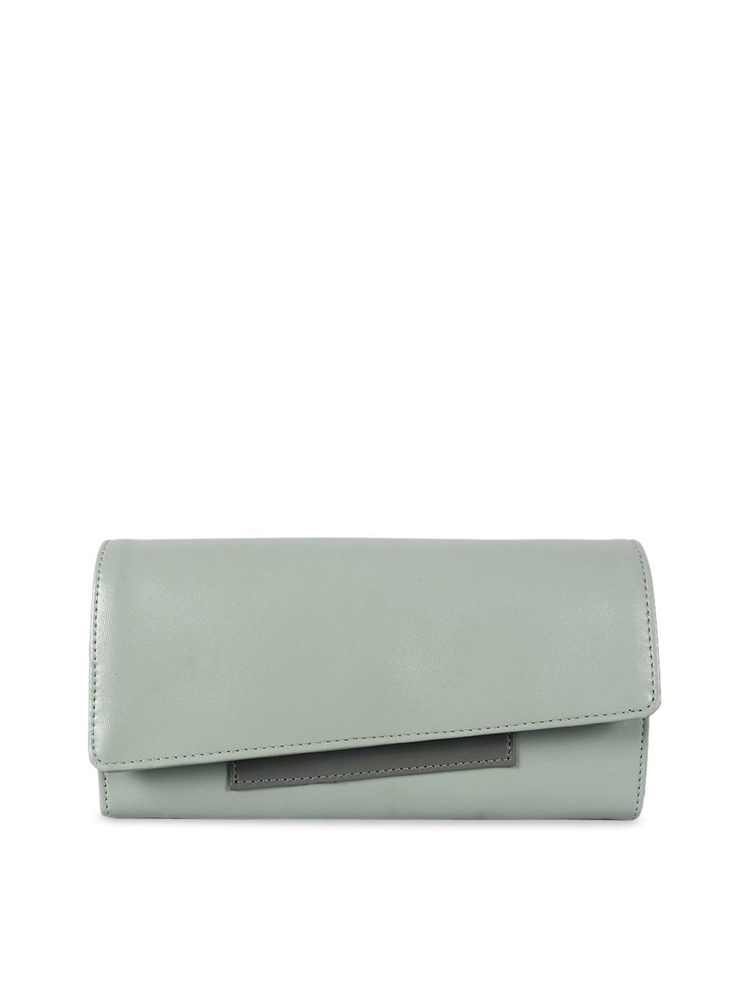 THE CLOWNFISH Gracy Green Faux Leather Envelope Clutch