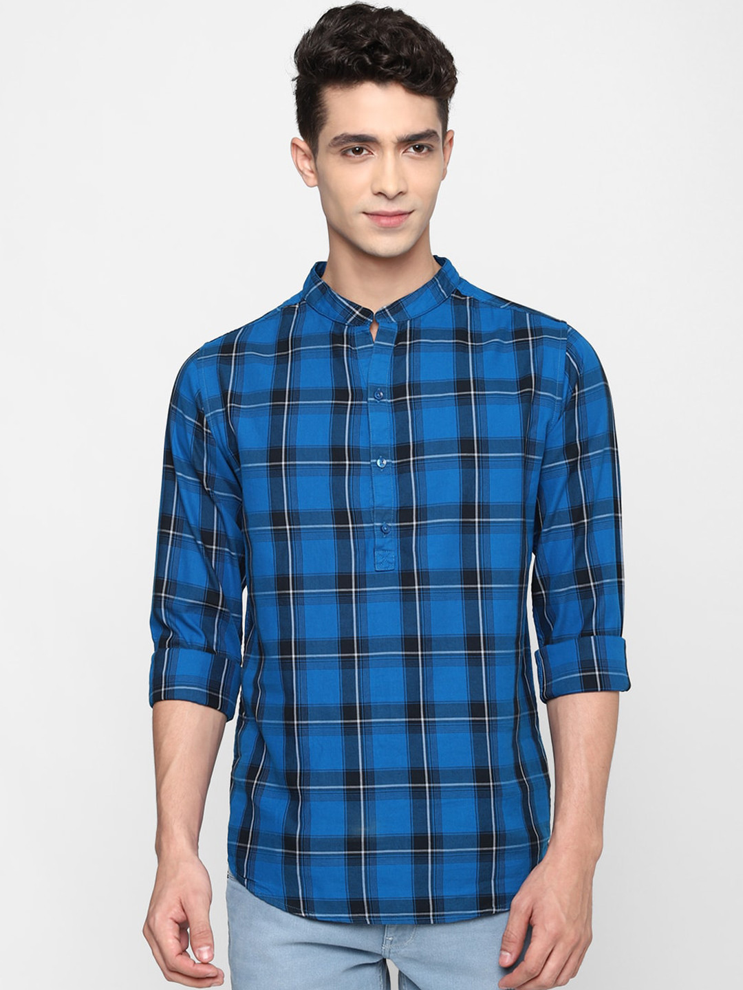 FOREVER 21 Men Multicoloured Windowpane Checks Checked Casual Shirt