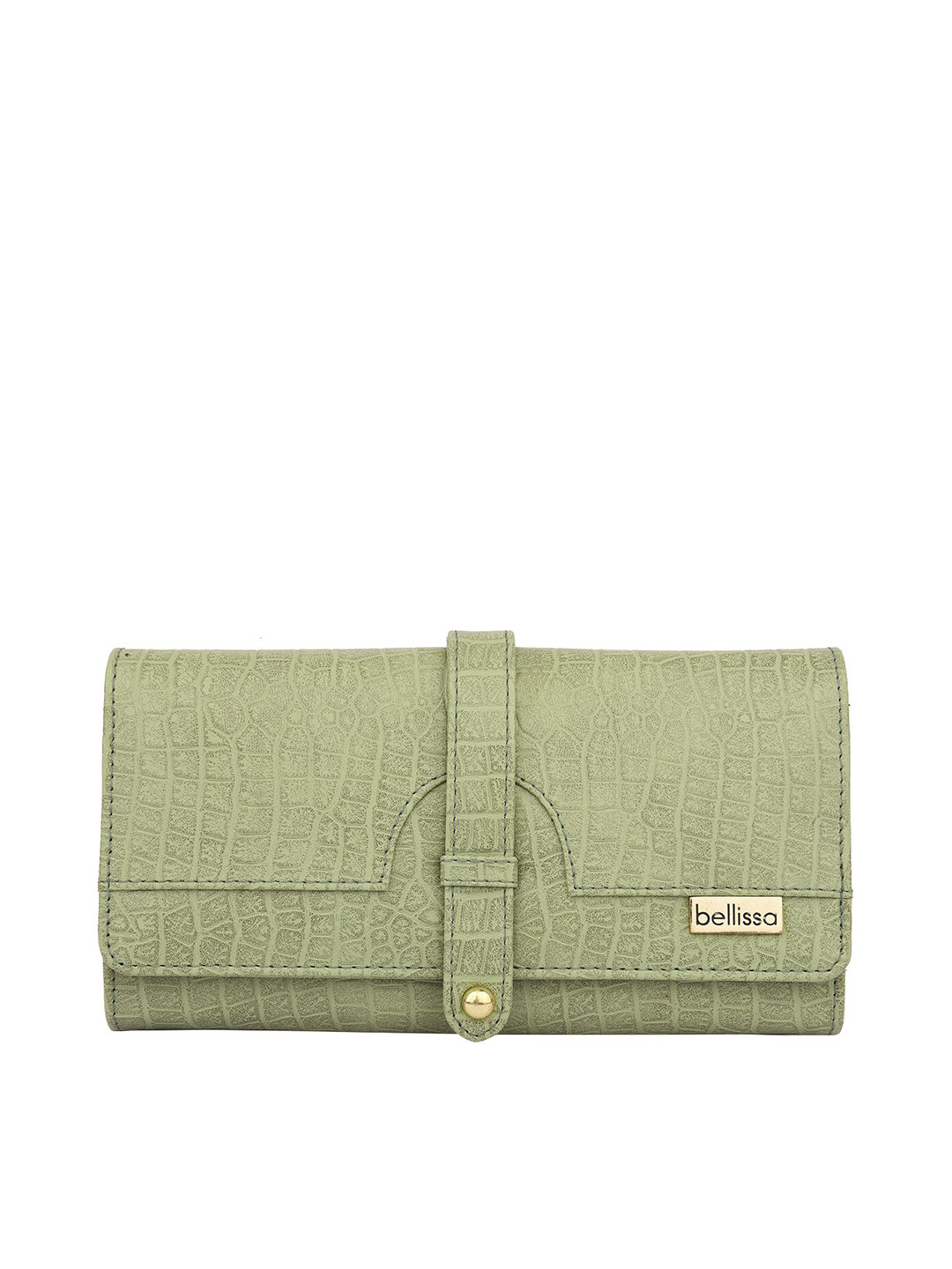 Bellissa Women Green Animal Textured PU Two Fold Wallet