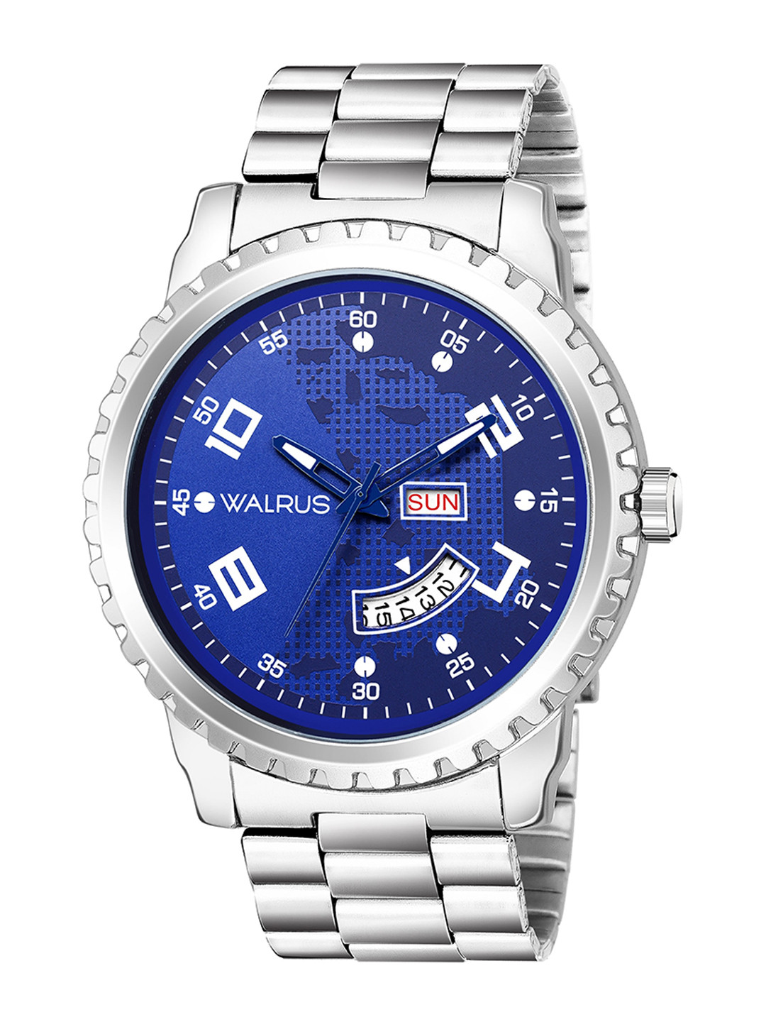 Walrus Men Blue Dial & Silver Toned Bracelet Style Strap Analogue Watch WWTM-INC-XX-030707