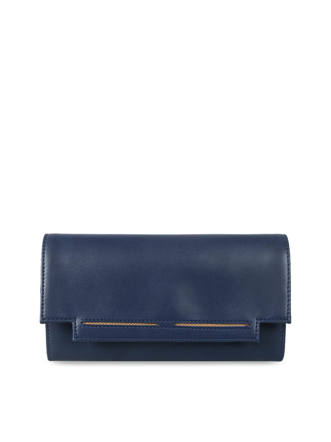 THE CLOWNFISH Laura Women Navy Blue Solid Envelope Clutch