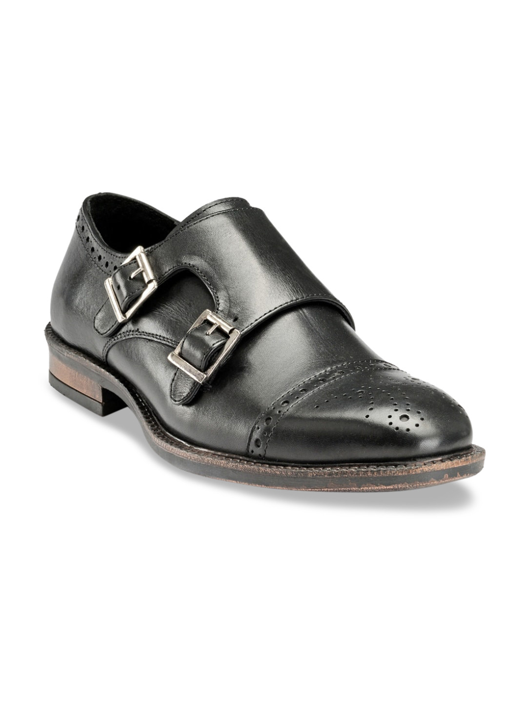 Teakwood Leathers Men Black Monks