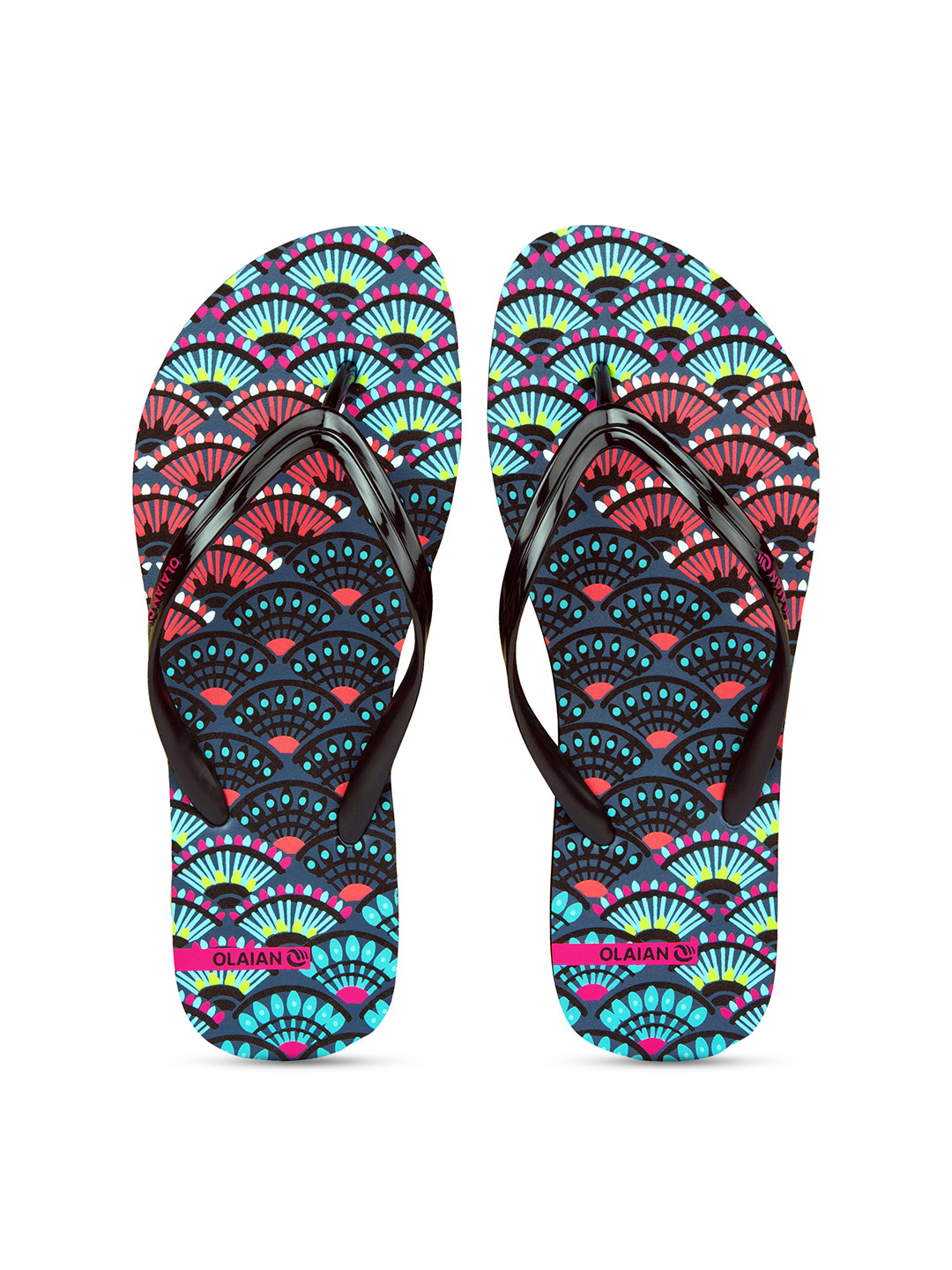 Decathlon OLAIAN Women Floral Printed Blue Flip Flop