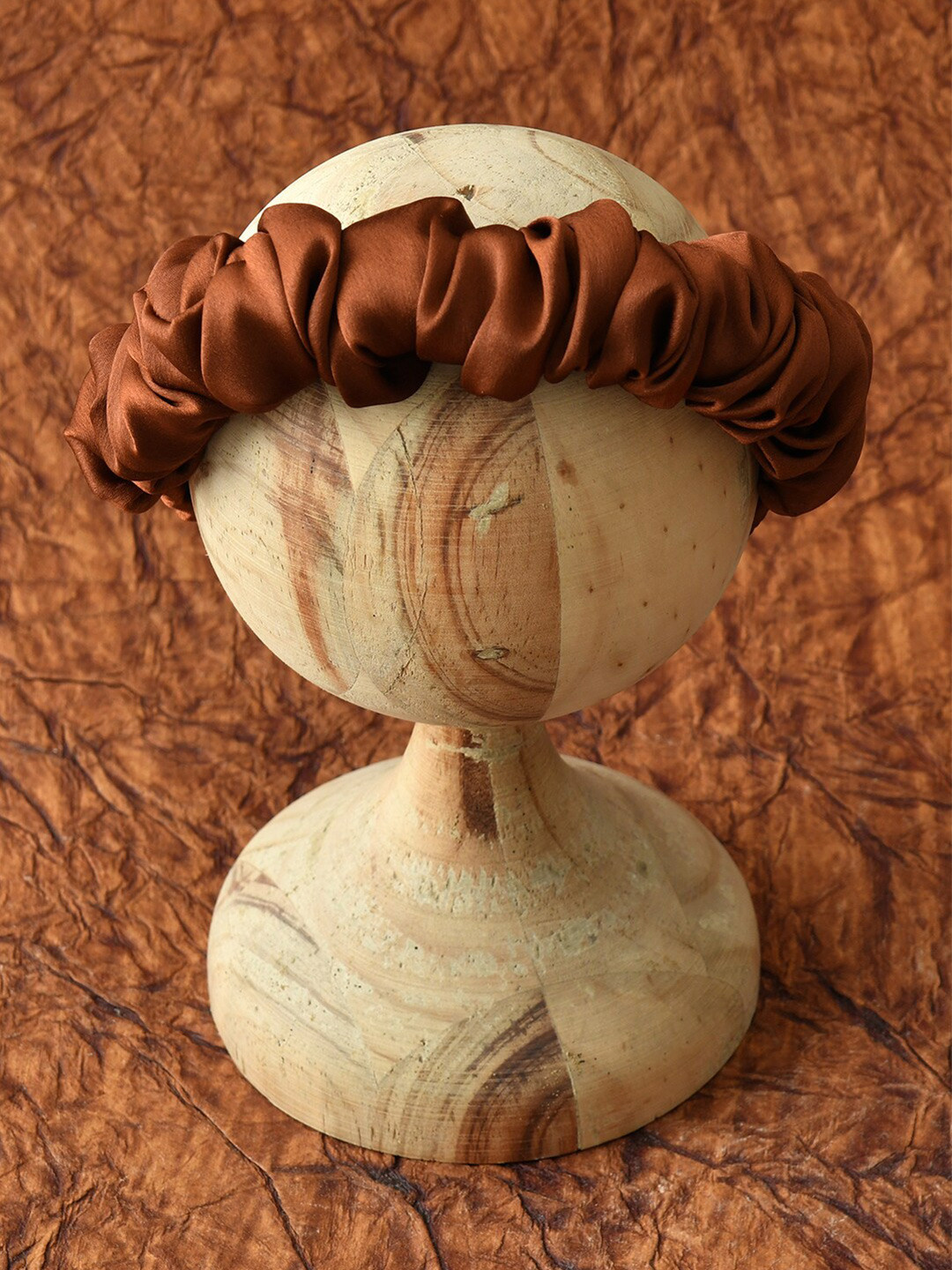 FUNKRAFTS Girls Brown Satin Silk Hairband