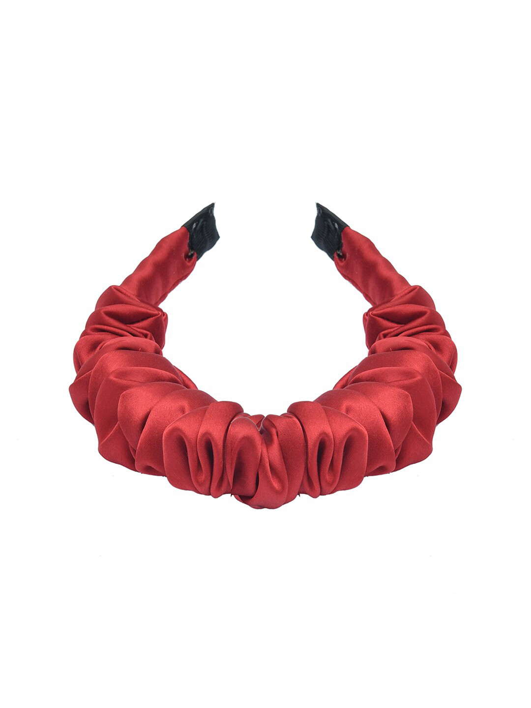 FUNKRAFTS Girls Maroon Satin Silk Bow Hairband