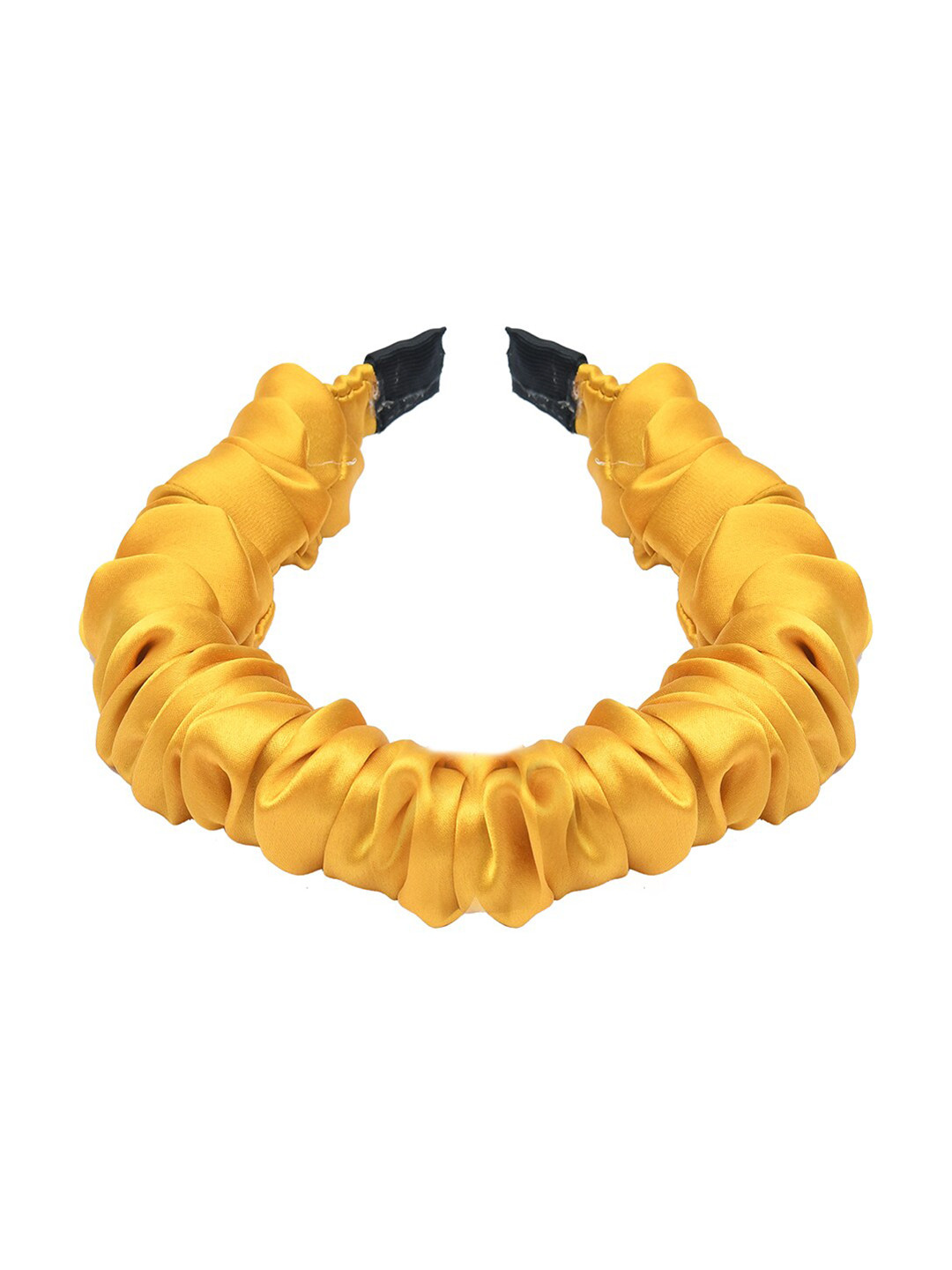FUNKRAFTS Girls Mustard & Black Satin Silk Bow Hairband