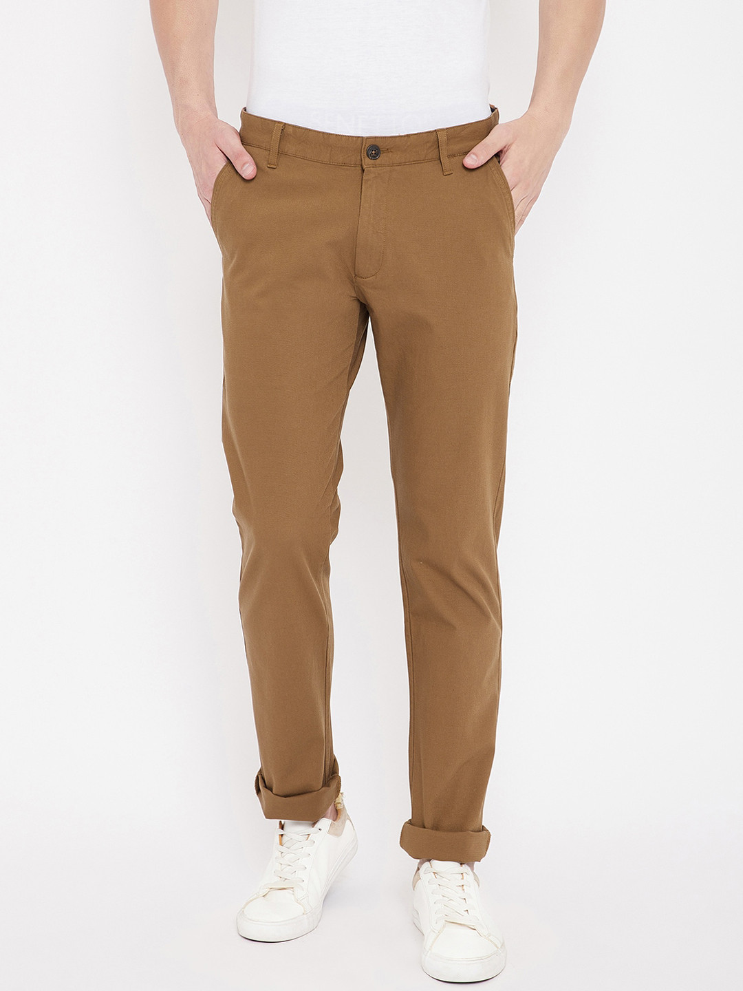 Duke Men Khaki Slim Fit Chinos Trousers