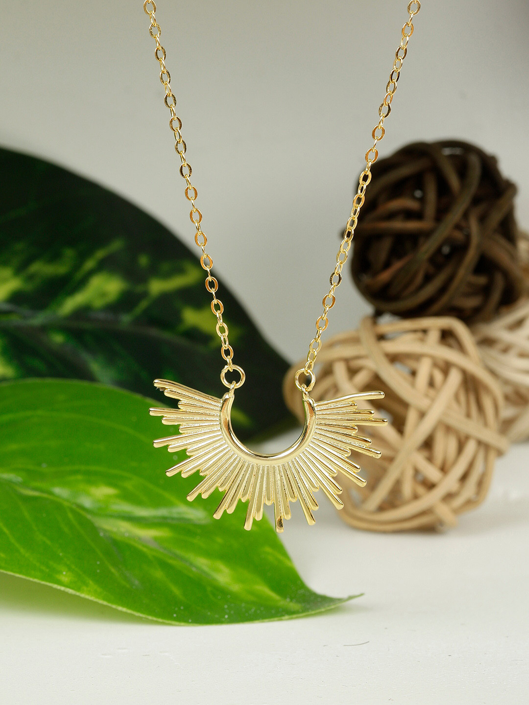 GIVA 925 Sterling Silver & 18k Gold Plated Radiant Sunrise Necklace