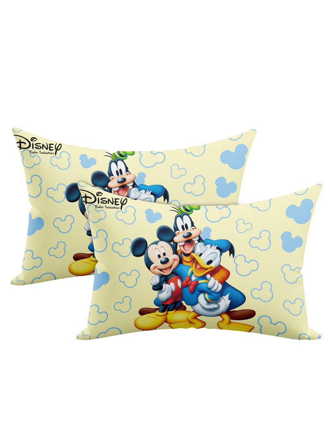 Kuber Industries Disney Cream Cartoon Characters Cotton Adjustable Set of 2 Medium Polyester Sleep Pillow-60 x 40 x 1 cm