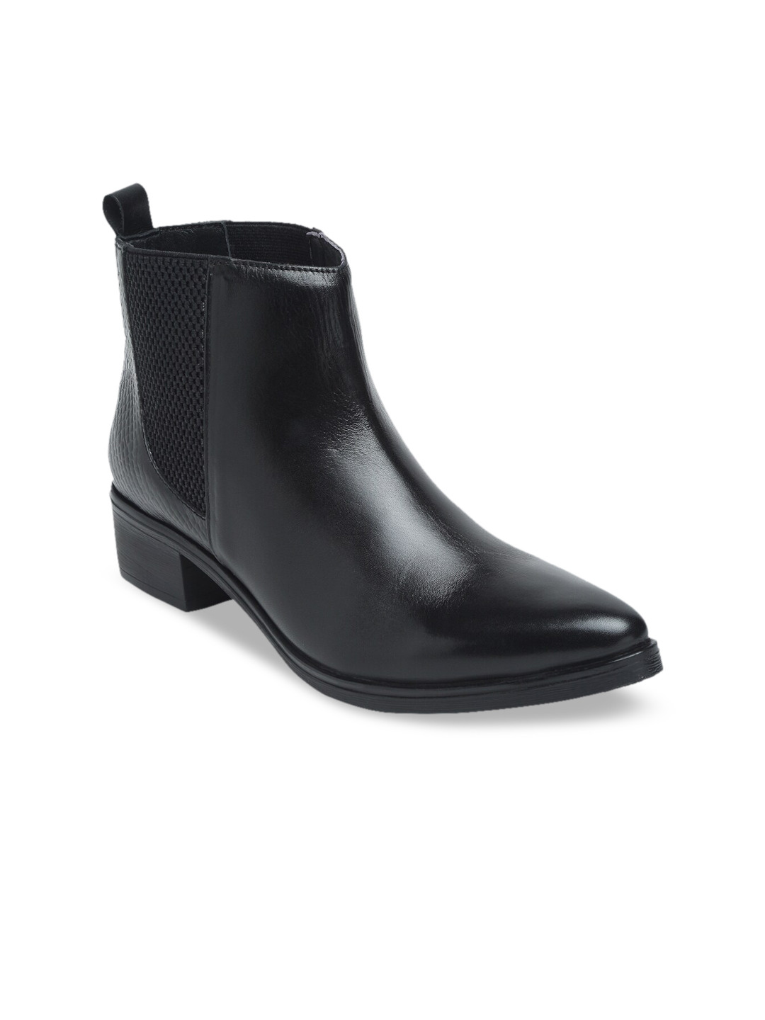 Teakwood Leathers Women Black Leather Flat Boots