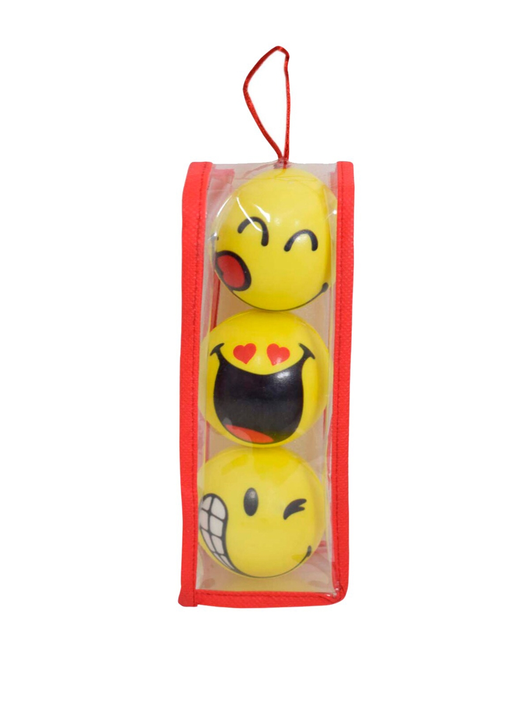 Smiley World Kids Set Of 3 Yellow   Red Smiley Face Squeeze Balls