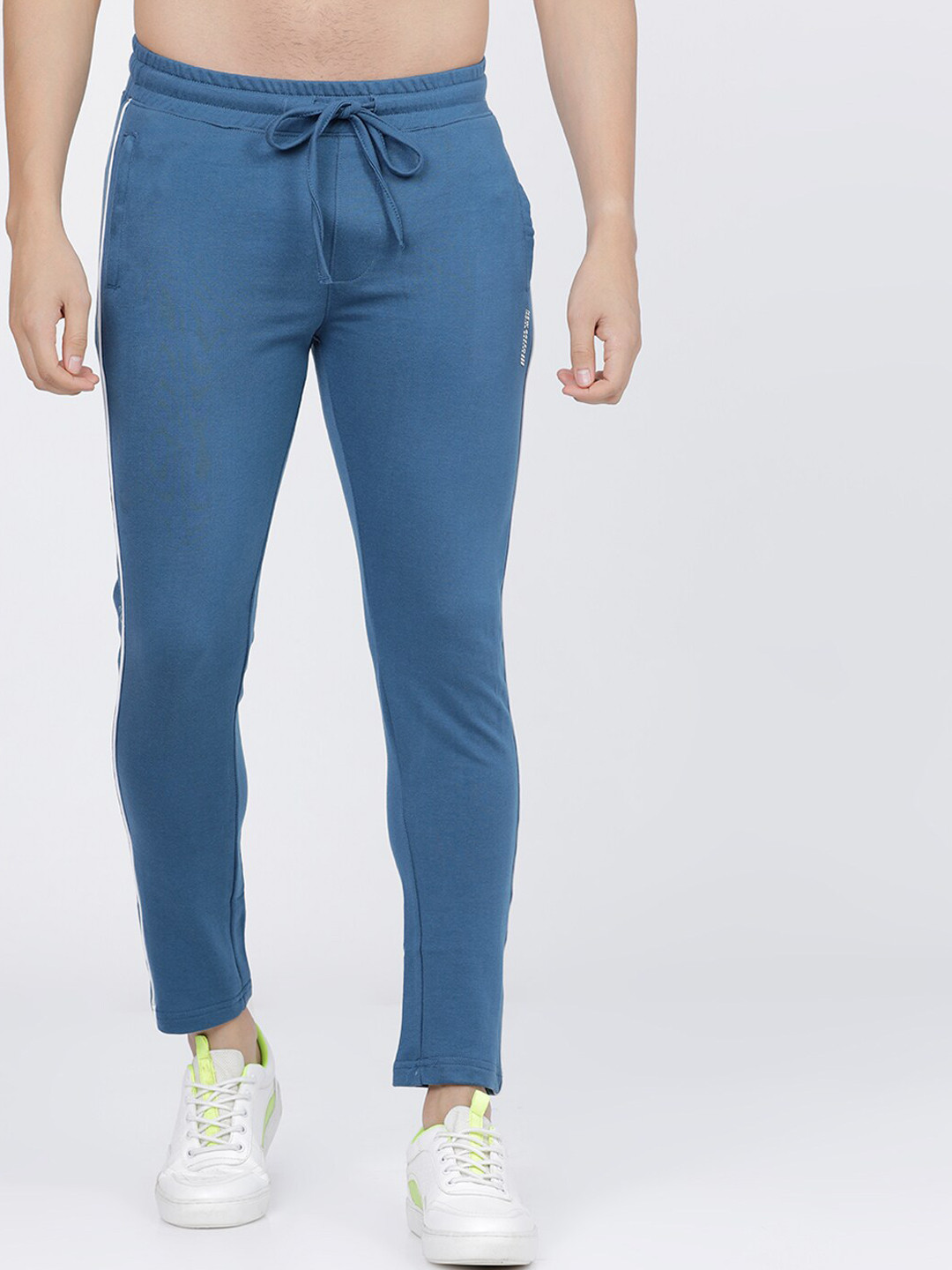 The Indian Garage Co Men Teal Blue Solid Slim-Fit Track Pants
