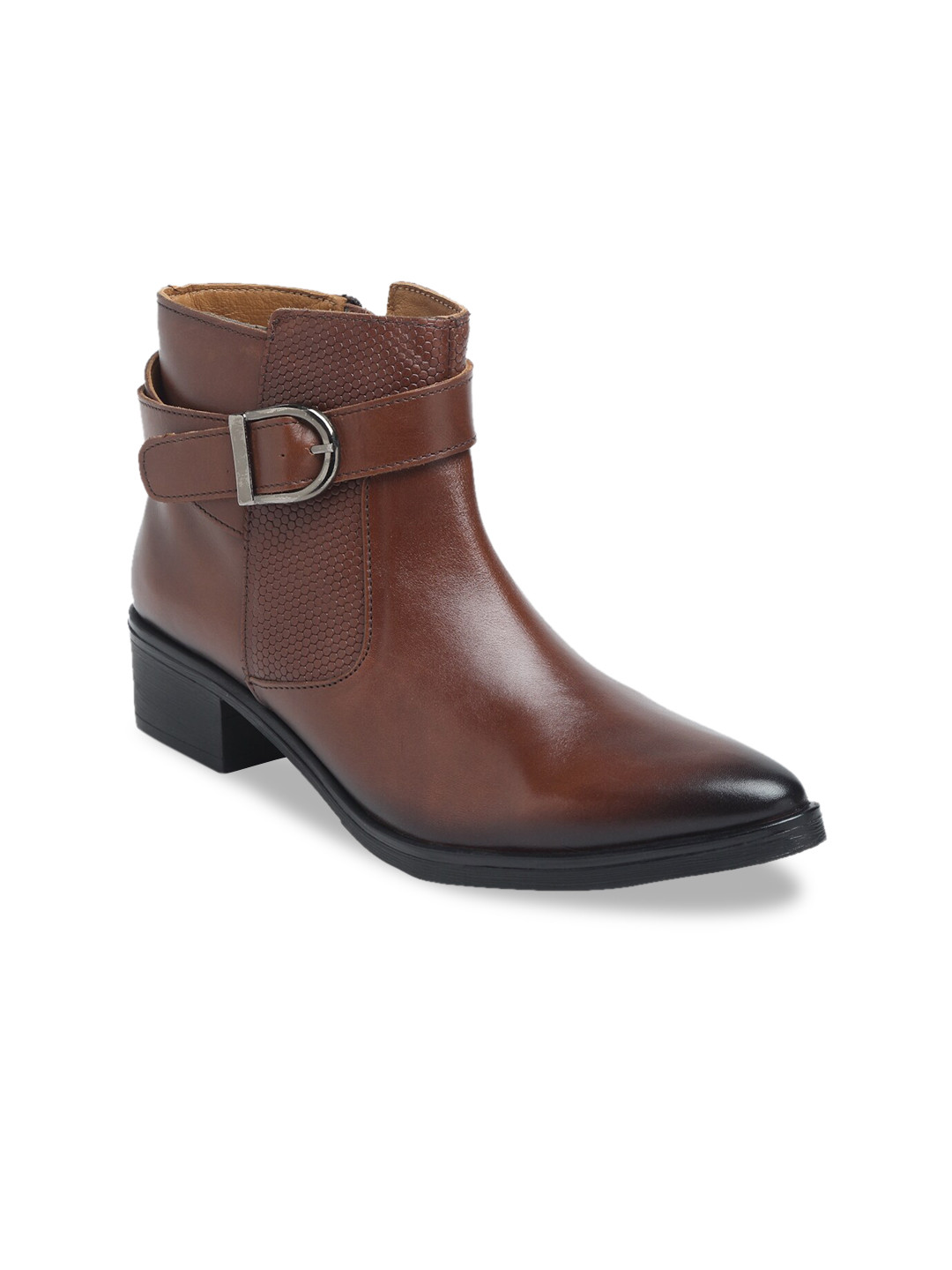 Teakwood Leathers Women Tan Leather Flat Boots