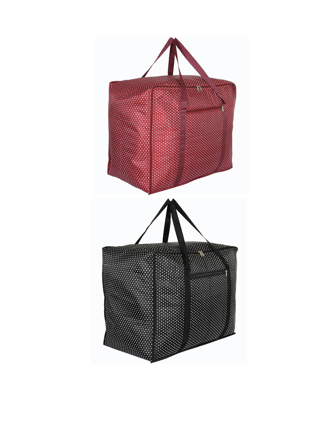 Kuber Industries Set Of 2 Dot Printed Large Size Foldable Organisers