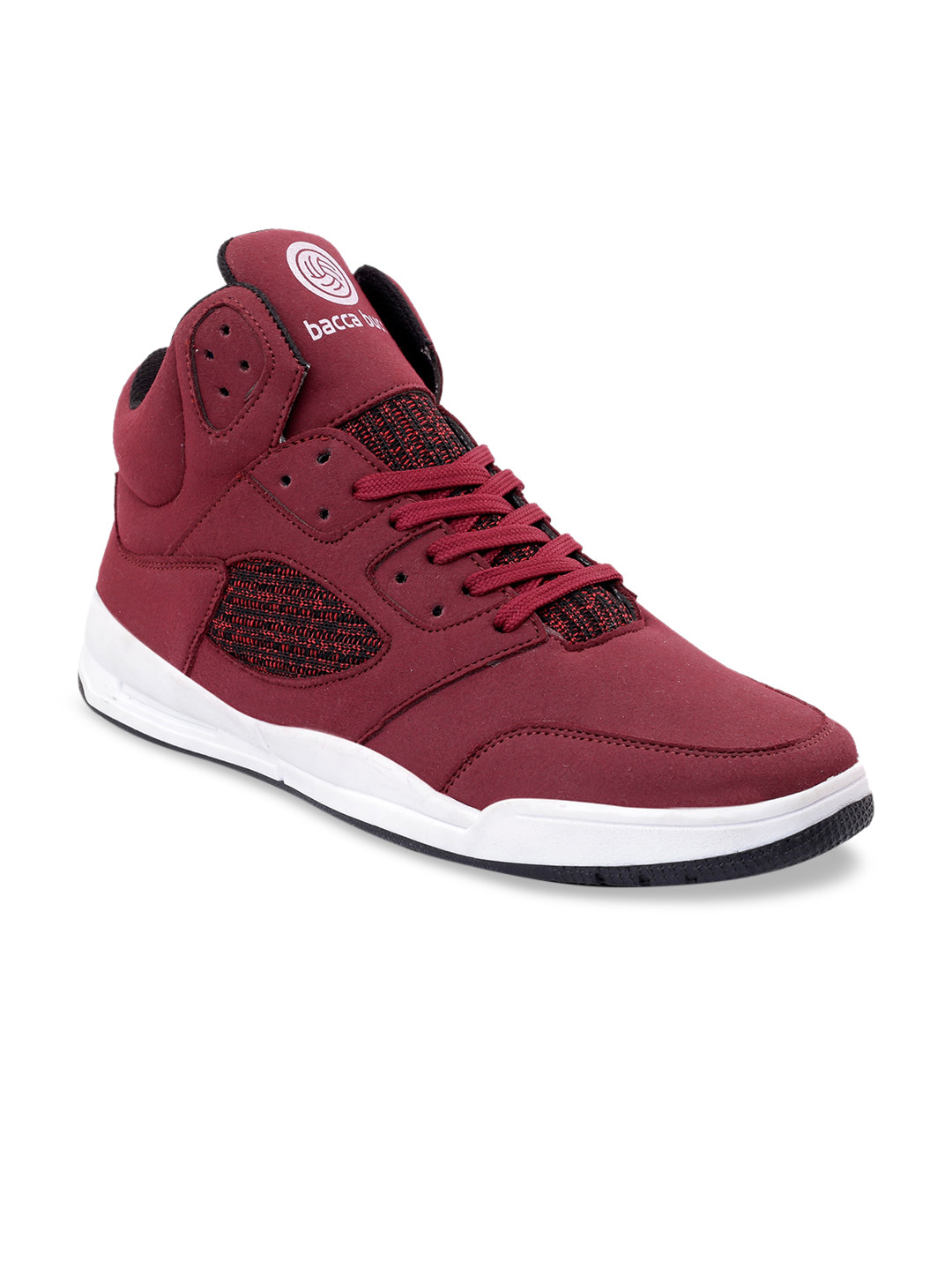 bacca bucci Men Maroon Lace-up Sneakers