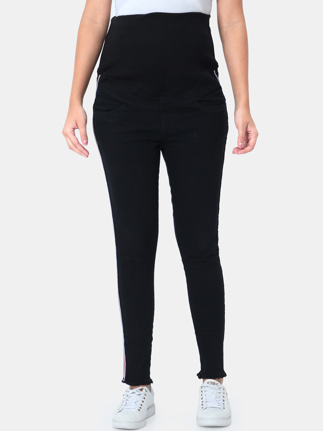 The Mom Store Maternity Women Black Skinny Fit High-Rise Jeans