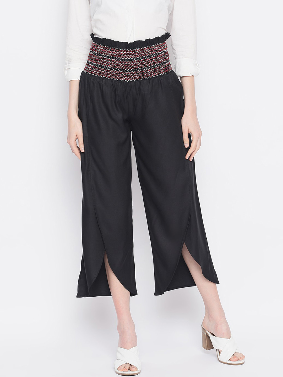 AKIMIA Women Black Culottes Trousers