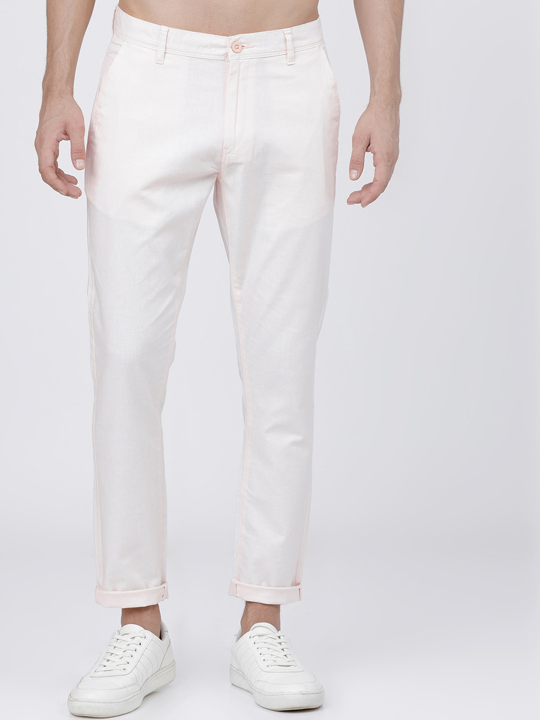 HIGHLANDER Men Pink Slim Fit Regular Trousers