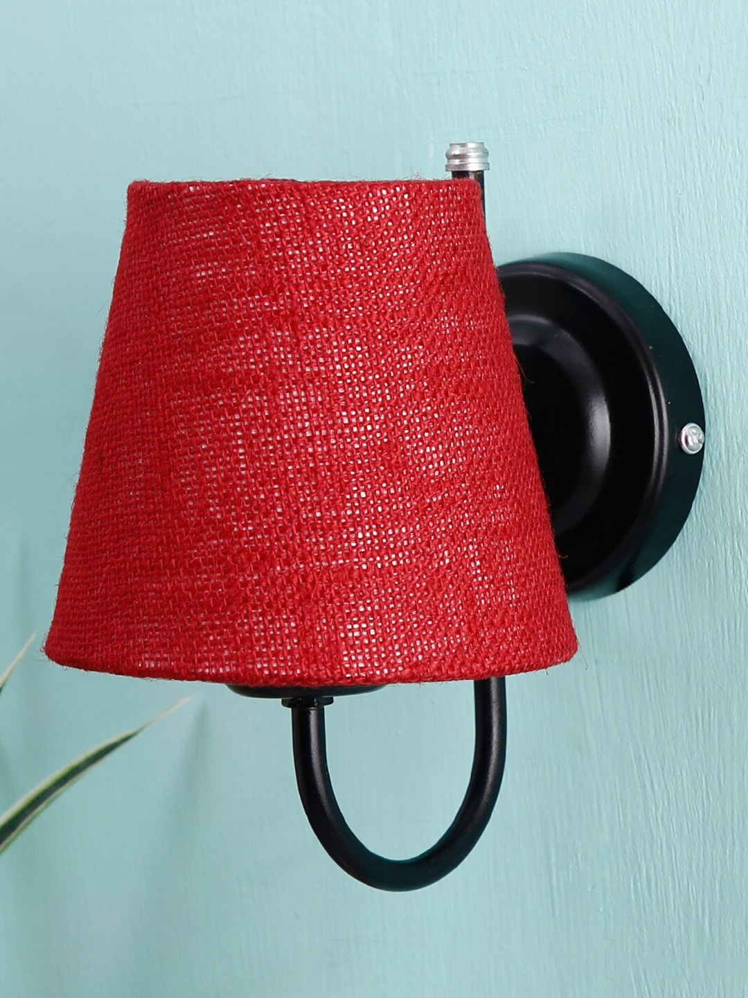 Devansh Maroon Contemporary Armed Sconce Lamp with Shade