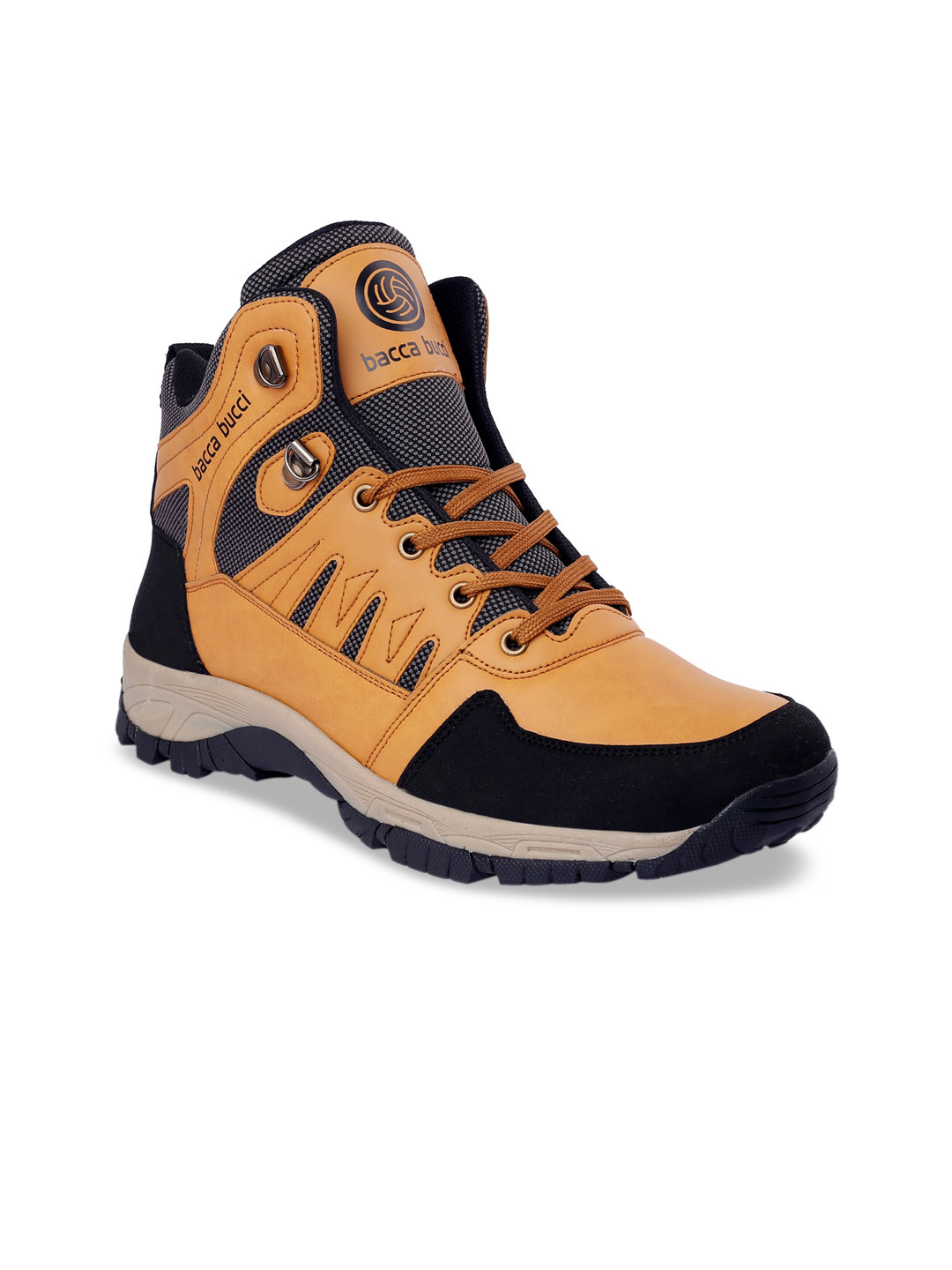 bacca bucci Men Tan Colourblocked PU Trekking Shoes
