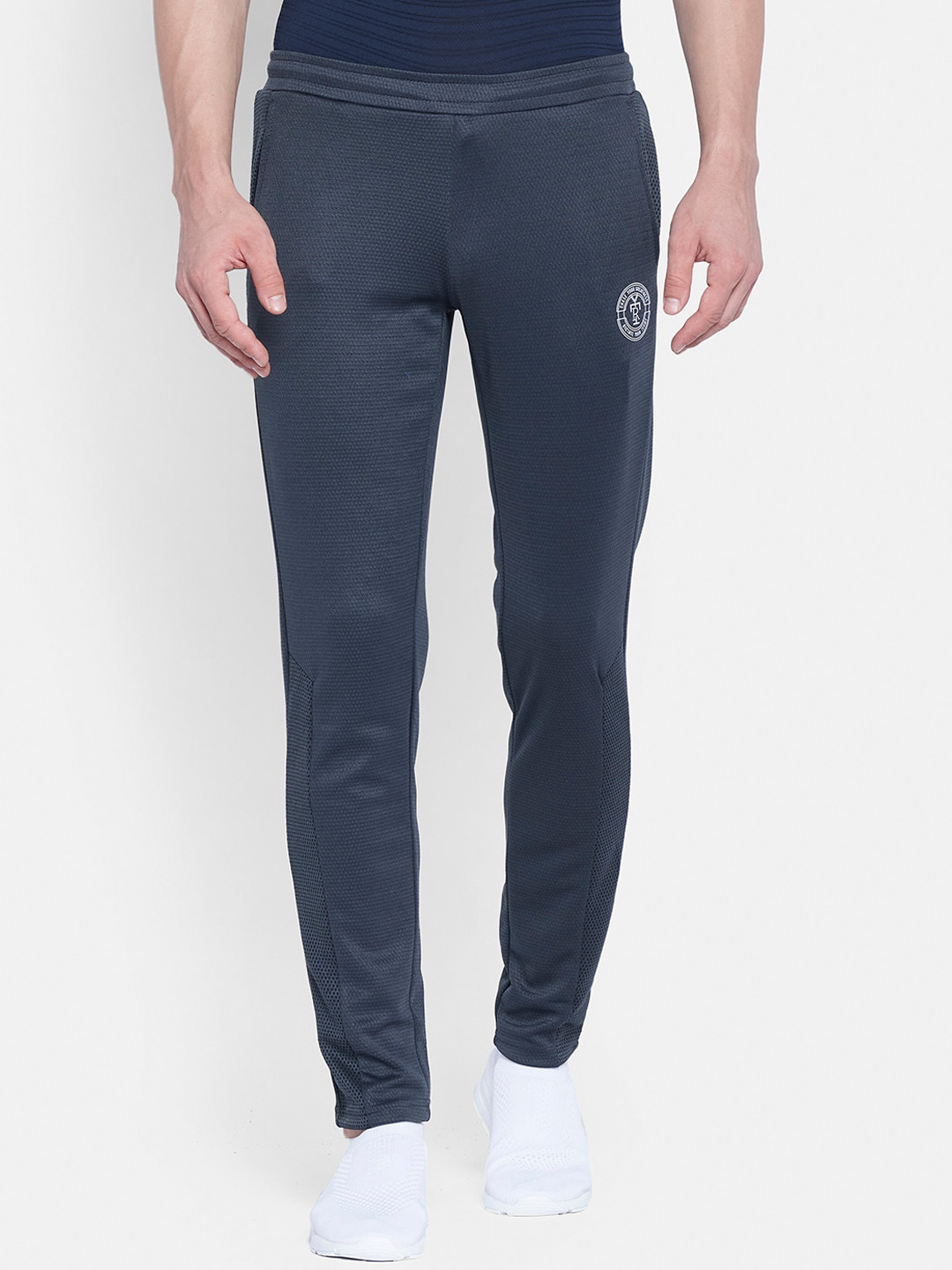 rock.it Men Charcoal Grey Solid Track Pants