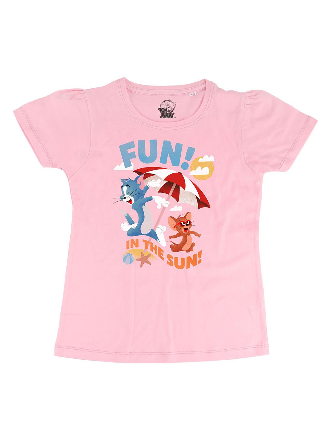 Tom & Jerry Girls Pink Tom & Jerry Regular Top
