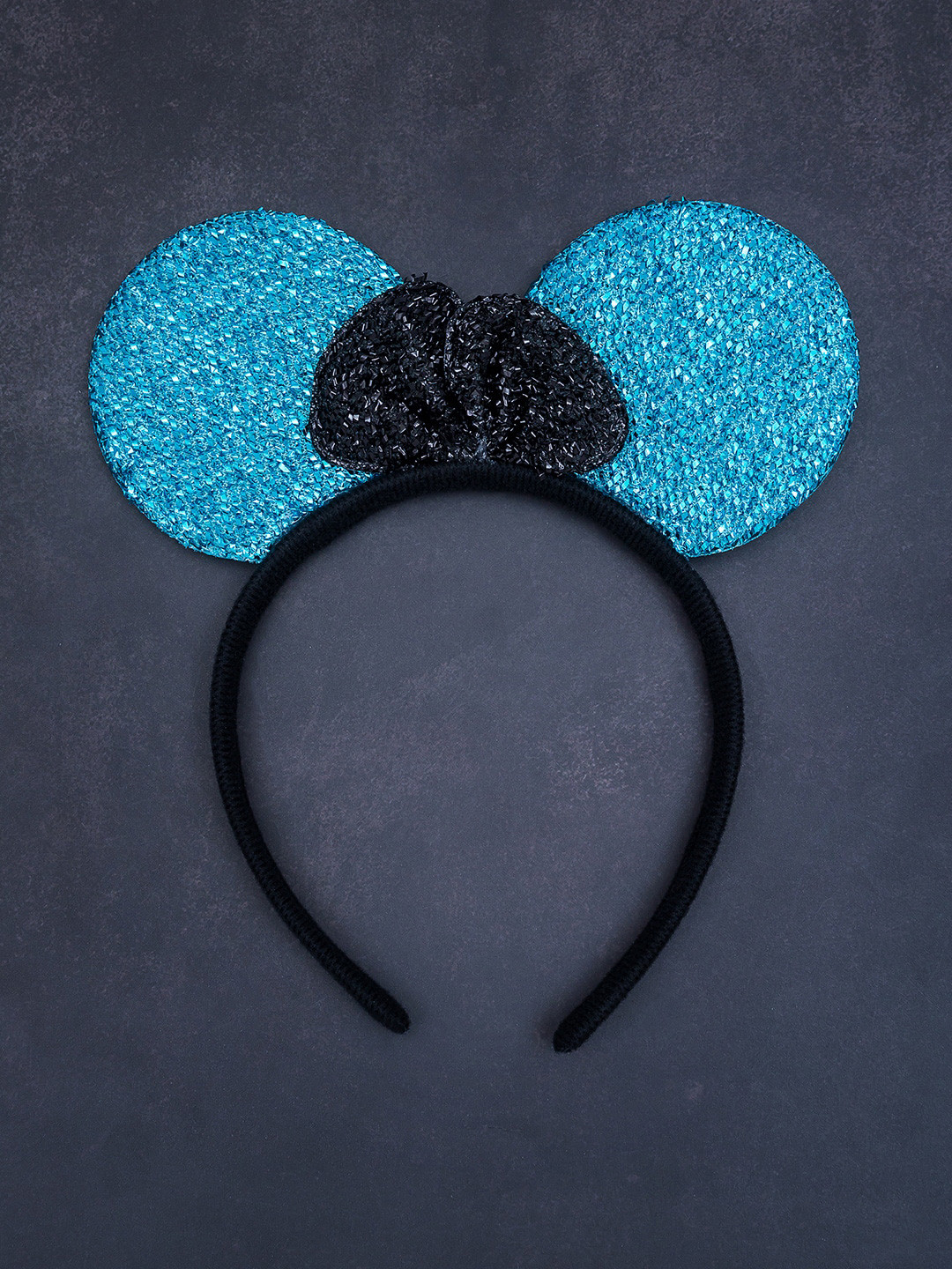 Golden Peacock Women Black & Blue Embellished Hairband