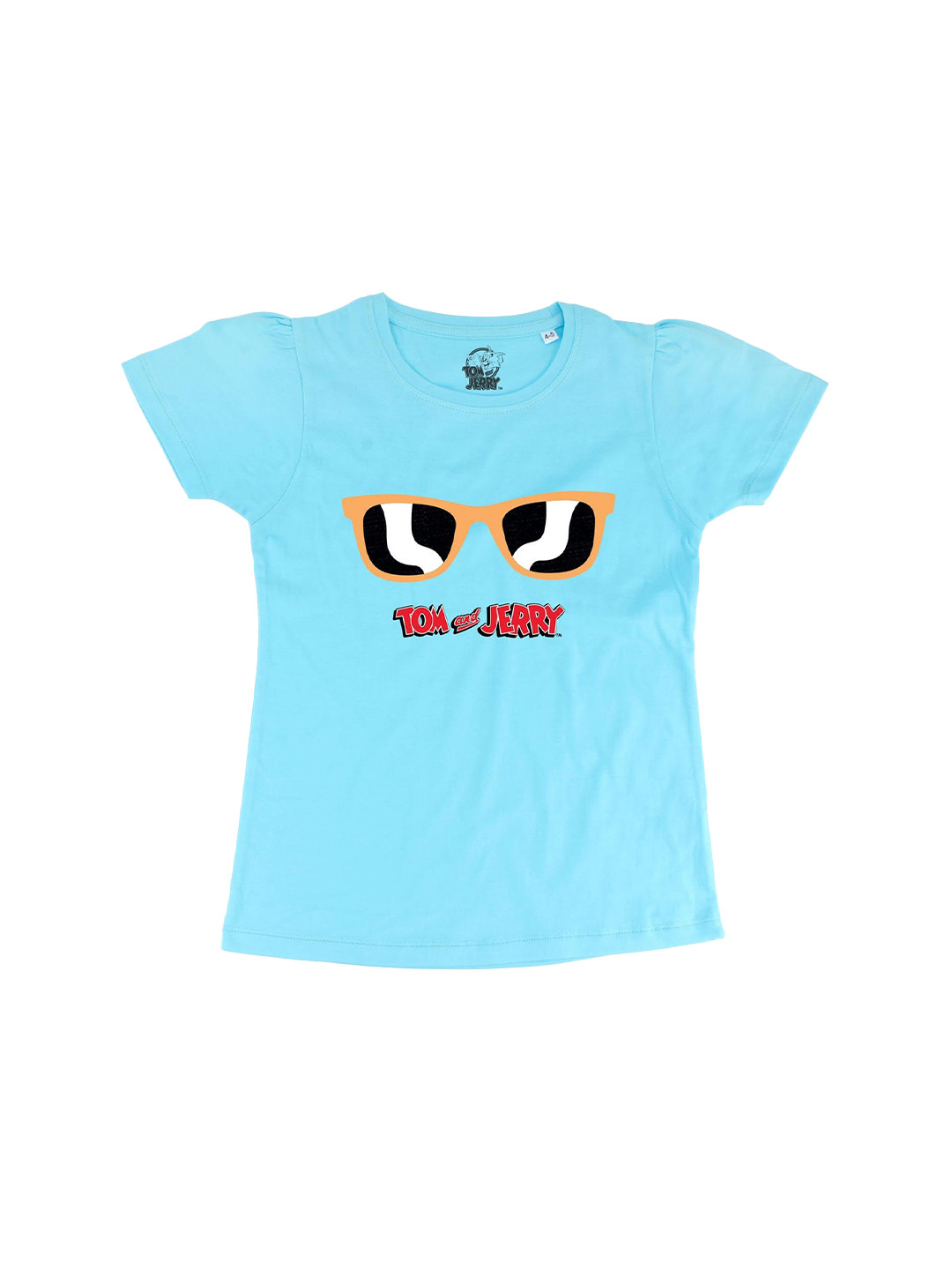 Tom & Jerry Blue Printed Cotton Regular Top