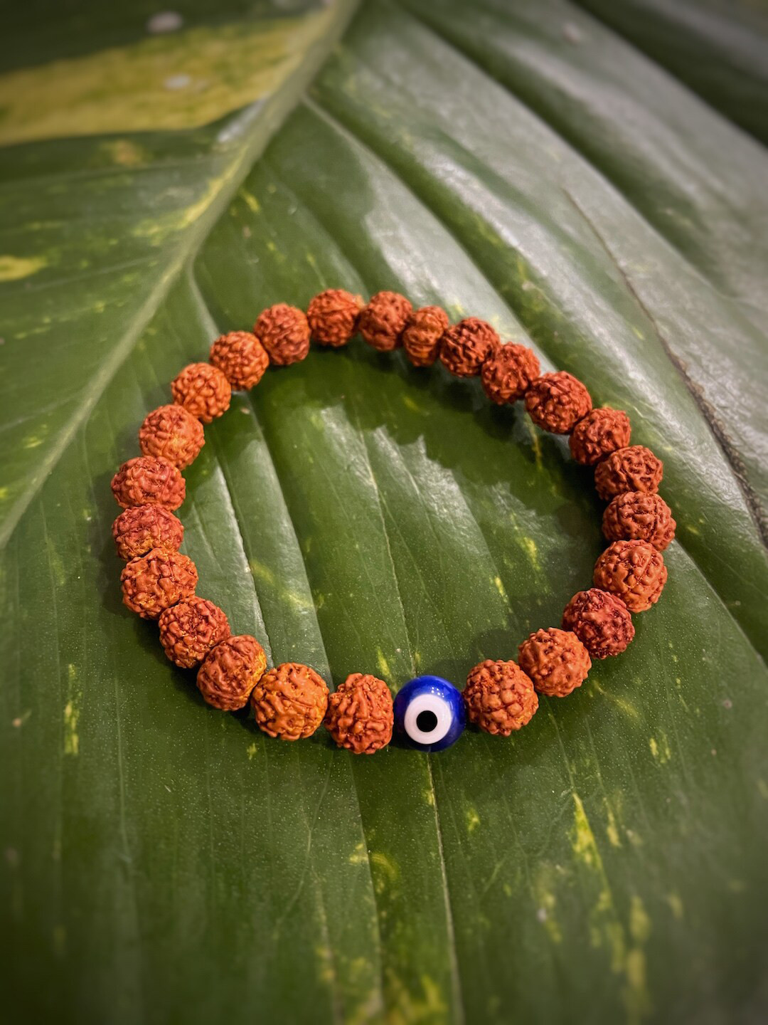 Digital Dress Room Nazariya Blue Evil Eye Turkish Charm with Rudhraksha Rakhi