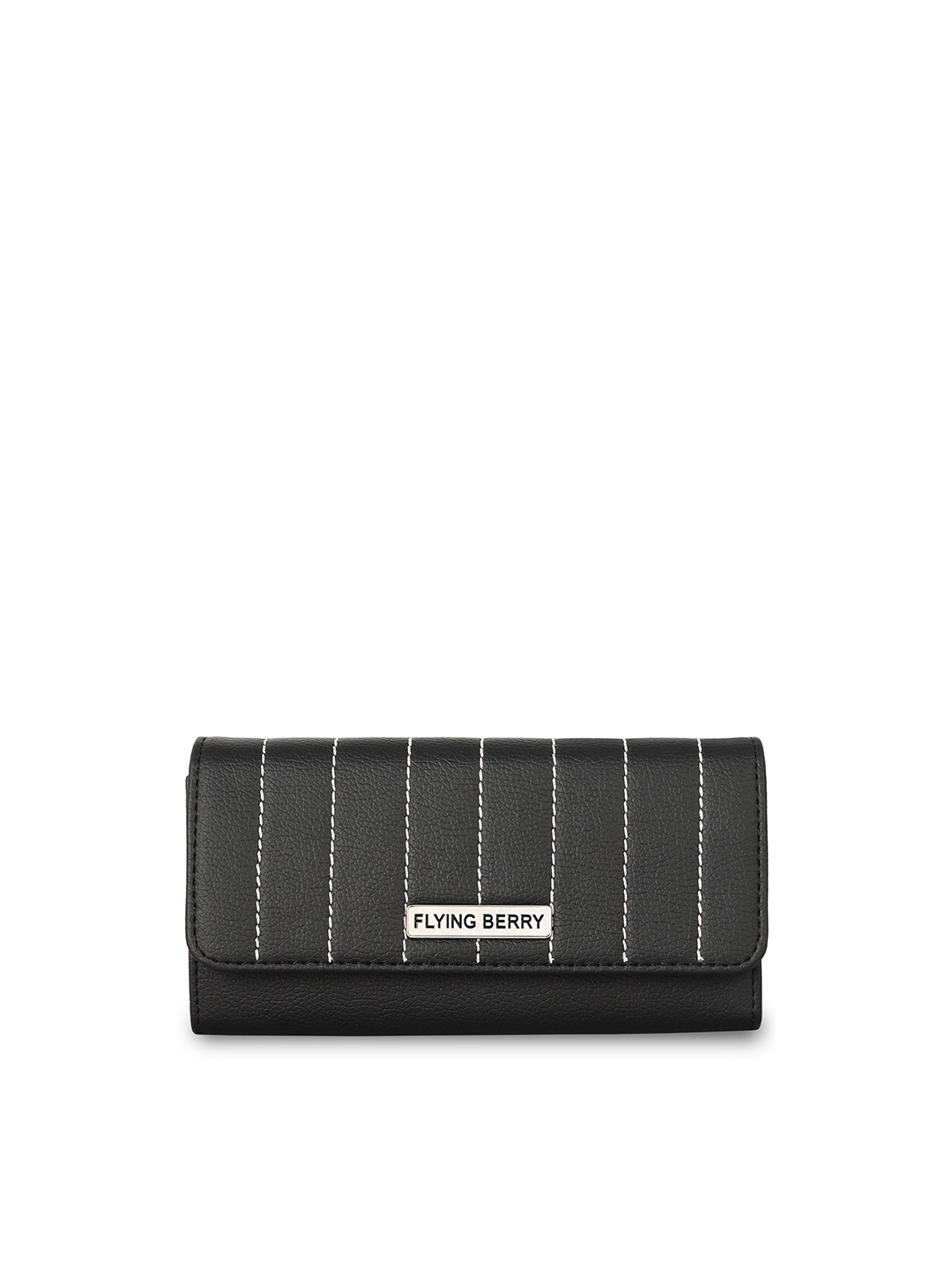 FLYING BERRY Black Striped Quilted Purse Clutch