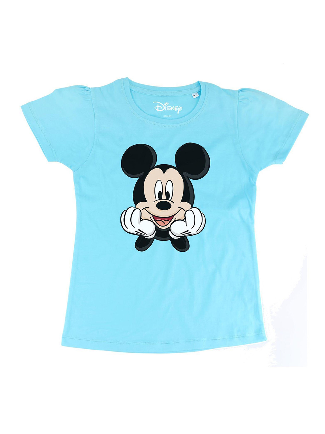 Disney by Wear Your Mind Girls Sky Blue Biowashed Cotton Top