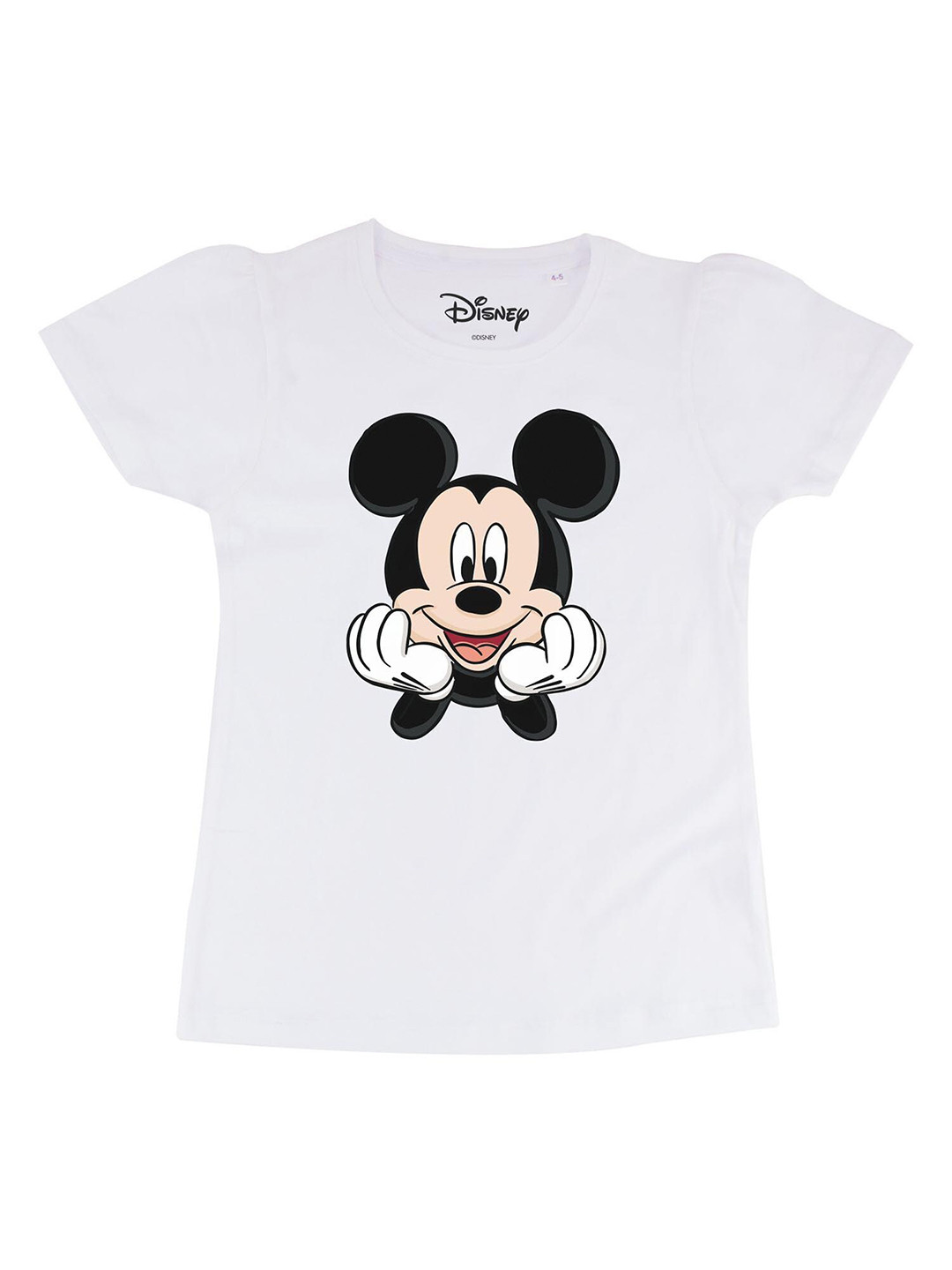 Disney by Wear Your Mind Girls White Mickey Mouse Printed Top