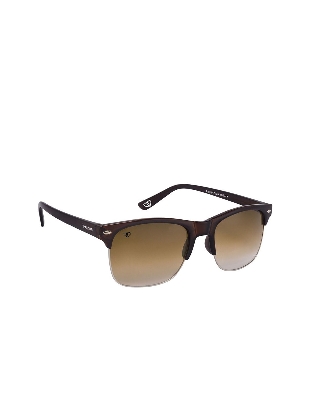Walrus Men Brown Lens & Brown Wayfarer Sunglasses with UV Protected Lens WSGM-LEVI-090709