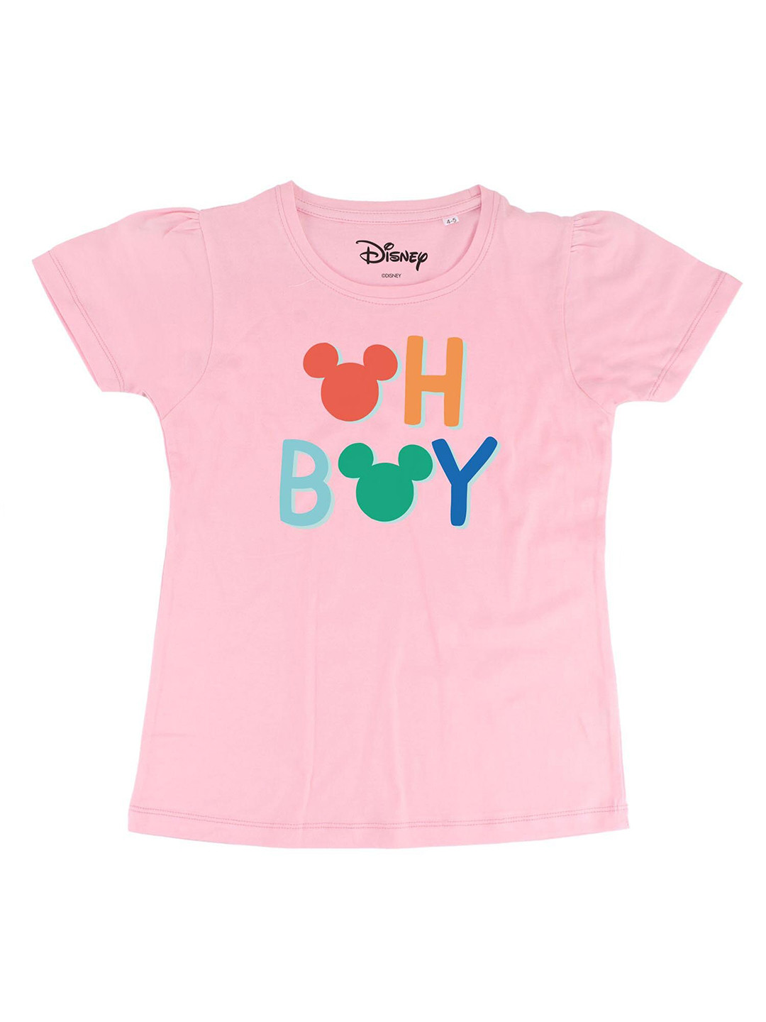 Disney by Wear Your Mind Girls Pink Mickey Mouse Printed Top