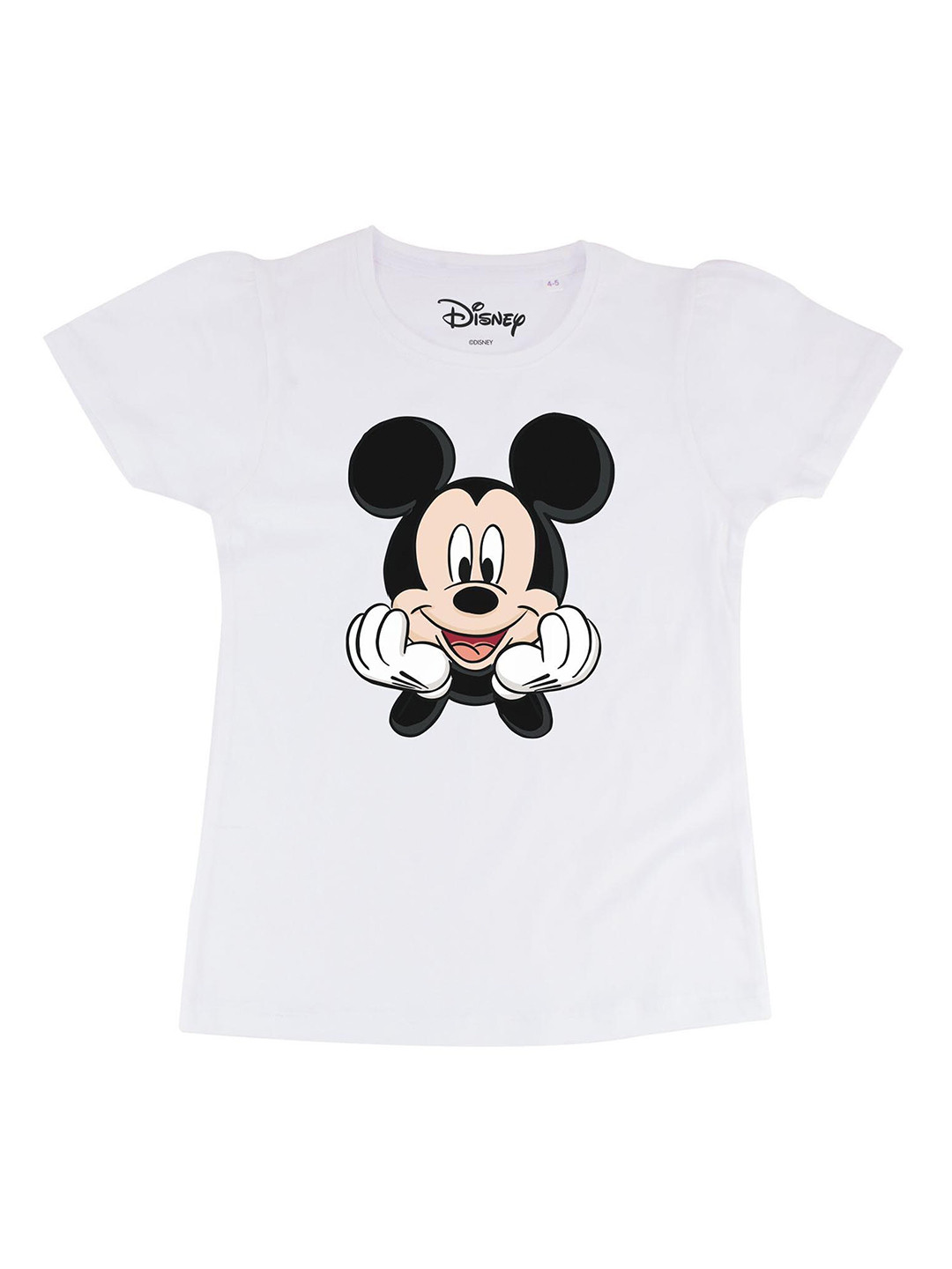 Disney by Wear Your Mind Girls White Mickey Mouse Printed Top