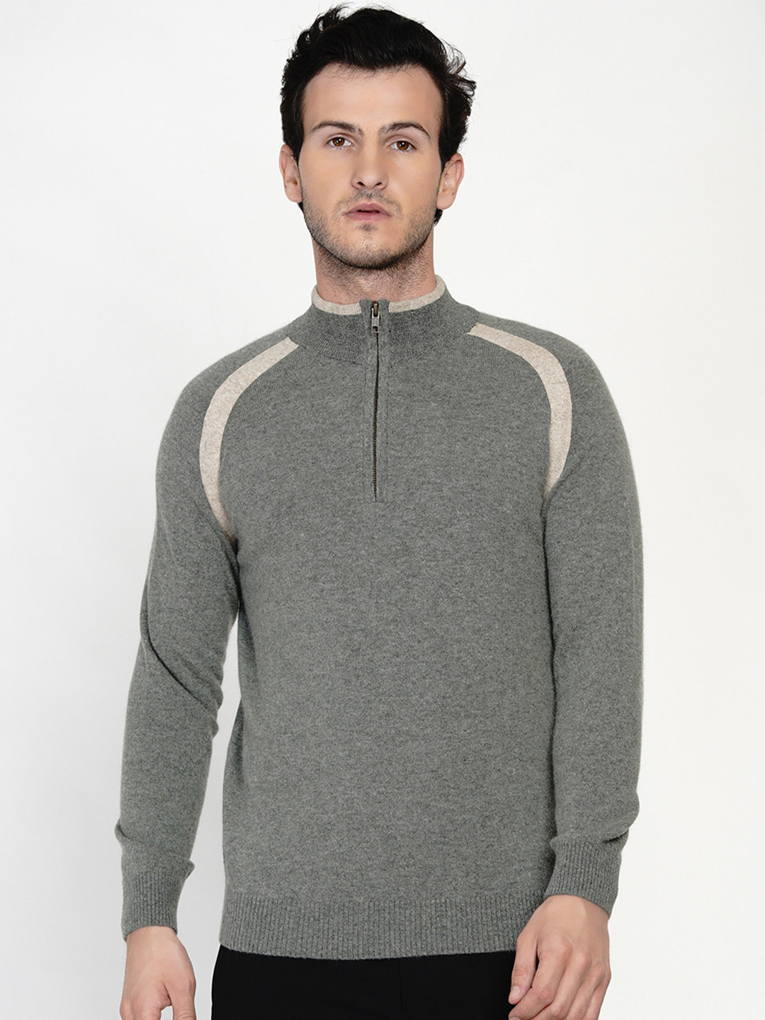 ARMISTO Men Olive Green Wool Pullover