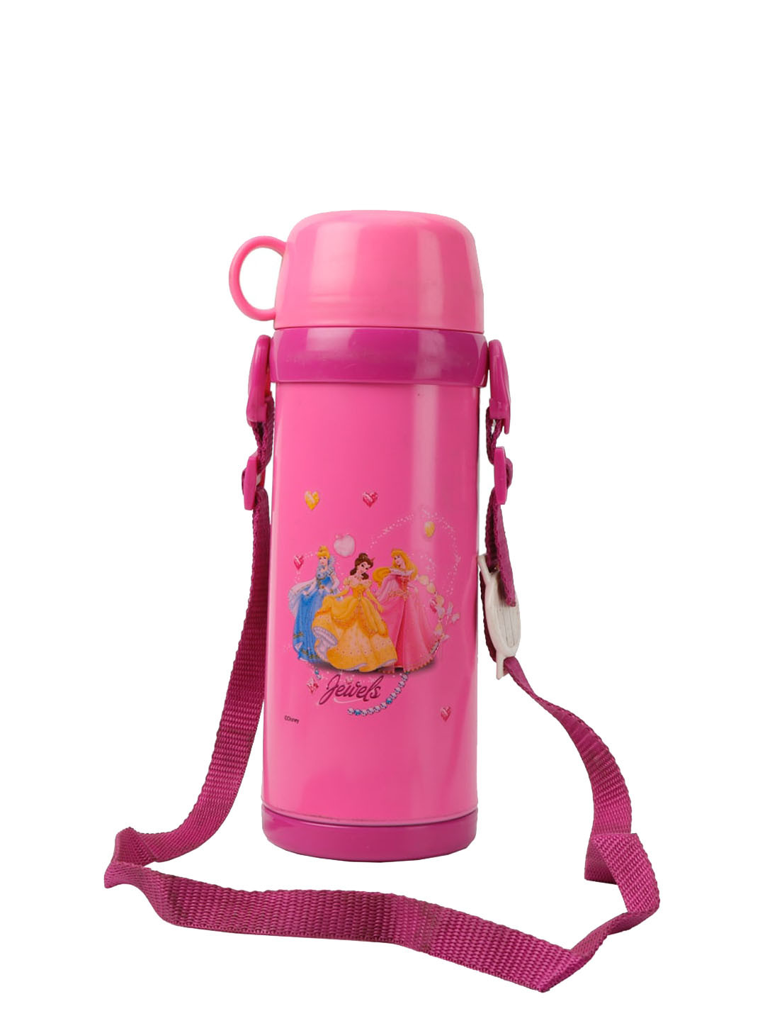 Disney Princess Pink Cartoon Characters Plastic Double Wall Vacuum Flask - 600ml