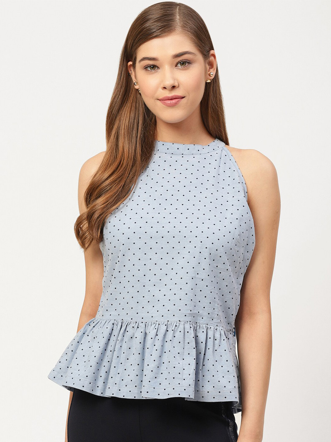 Xpose Blue Peplum Top