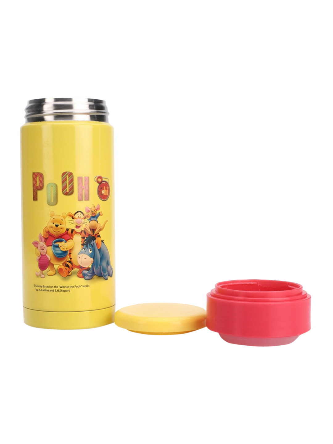 Disney Pooh Yellow Cartoon Characters Stainless Steel Double Wall Vacuum Flask - 300ml