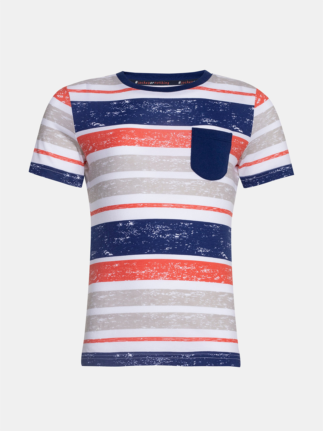 Jockey Boys Super Combed Cotton Printed Round Neck Half Sleeve T-shirt-CB08
