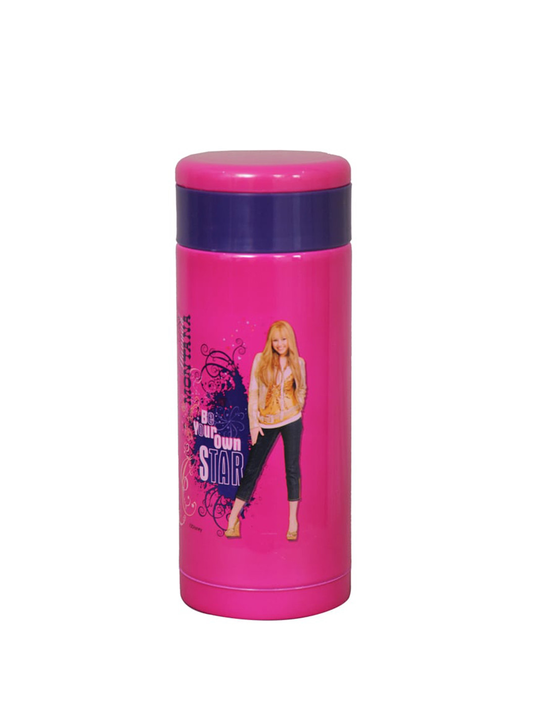 Disney Pink Conversational Plastic Double Wall Vacuum Flask - 300ml