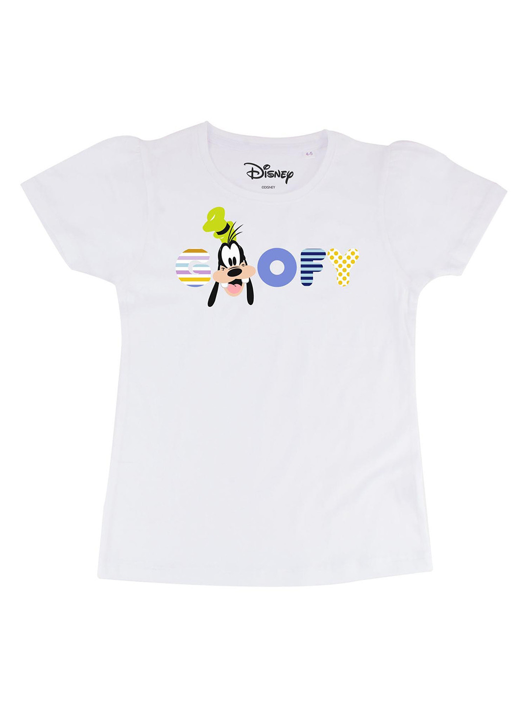 Disney by Wear Your Mind Girls White Mickey Mouse and Typography Printed Regular Top