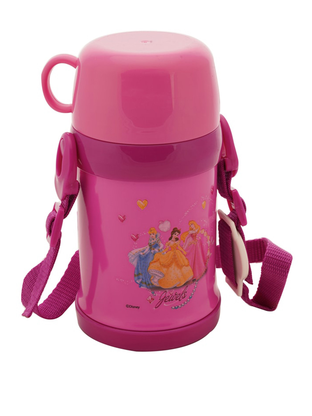 Disney Pink Cartoon Characters Plastic Double Wall Vacuum Flask - 450ml