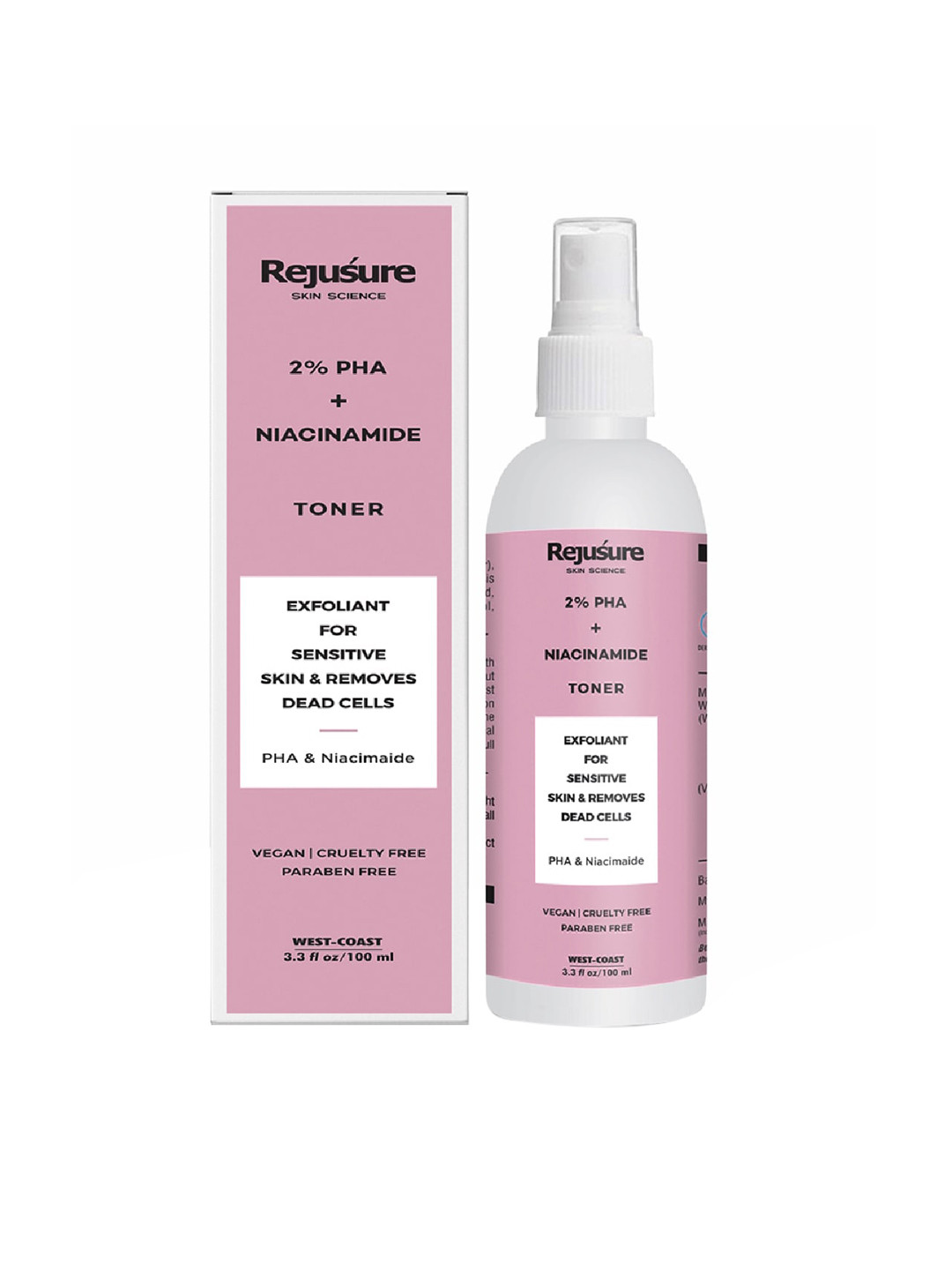 REJUSURE PHA 2% + Niacinamide Alcohol Free Face Toner for Oily & Normal Skin 100ml