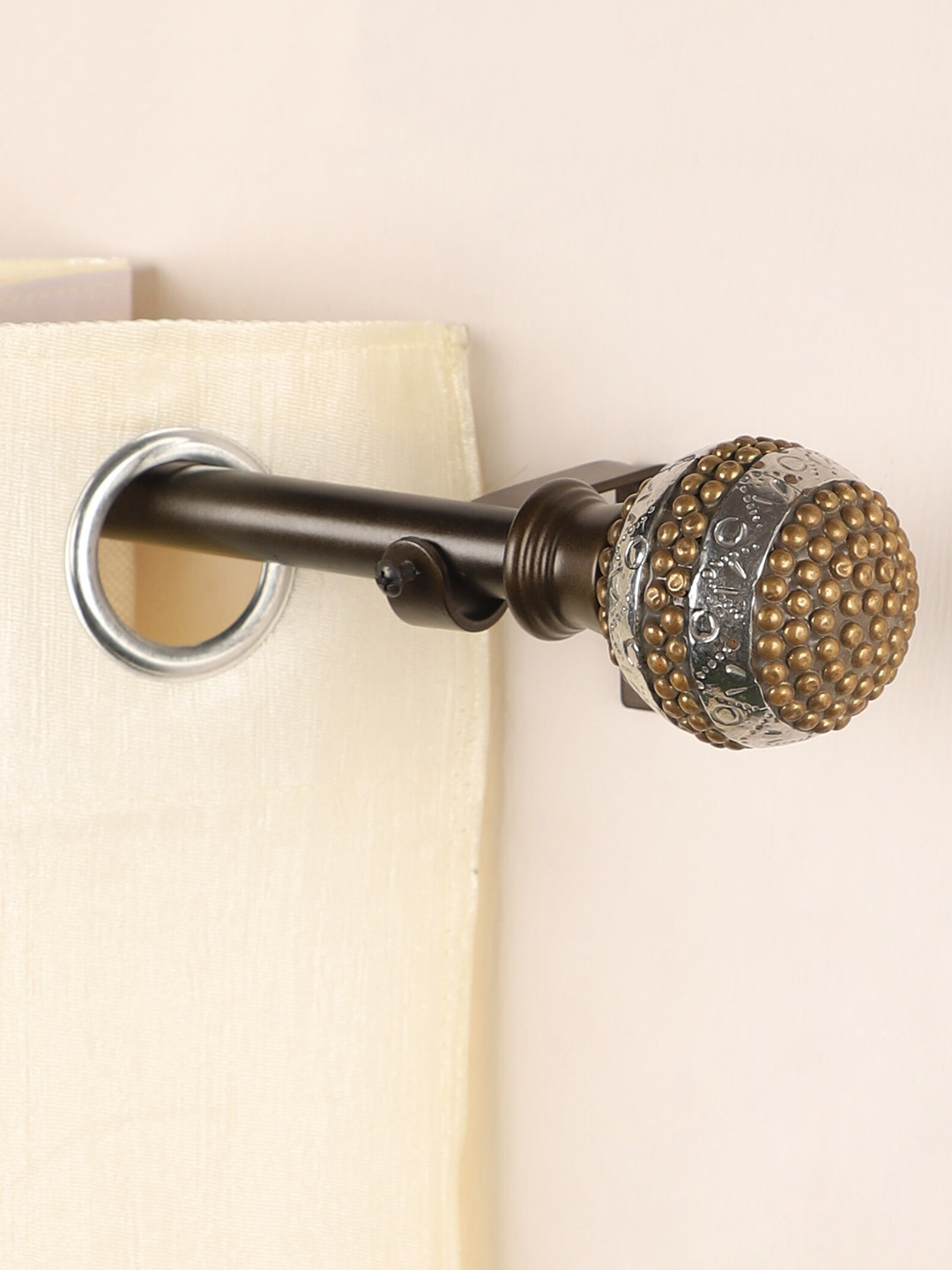 The Decor Mart Bronze-Toned Extendable Curtain Rod With Finial